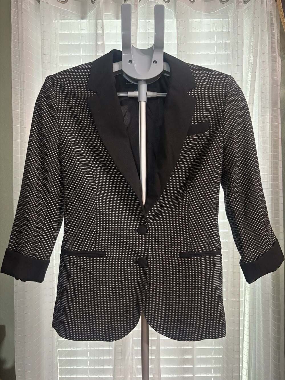 French Connection Black and White Polka Dot Blazer Size 4